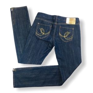 Express X2 Metallic Ankle Zip Skinny Jeans